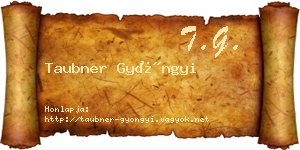 Taubner Gyöngyi névjegykártya